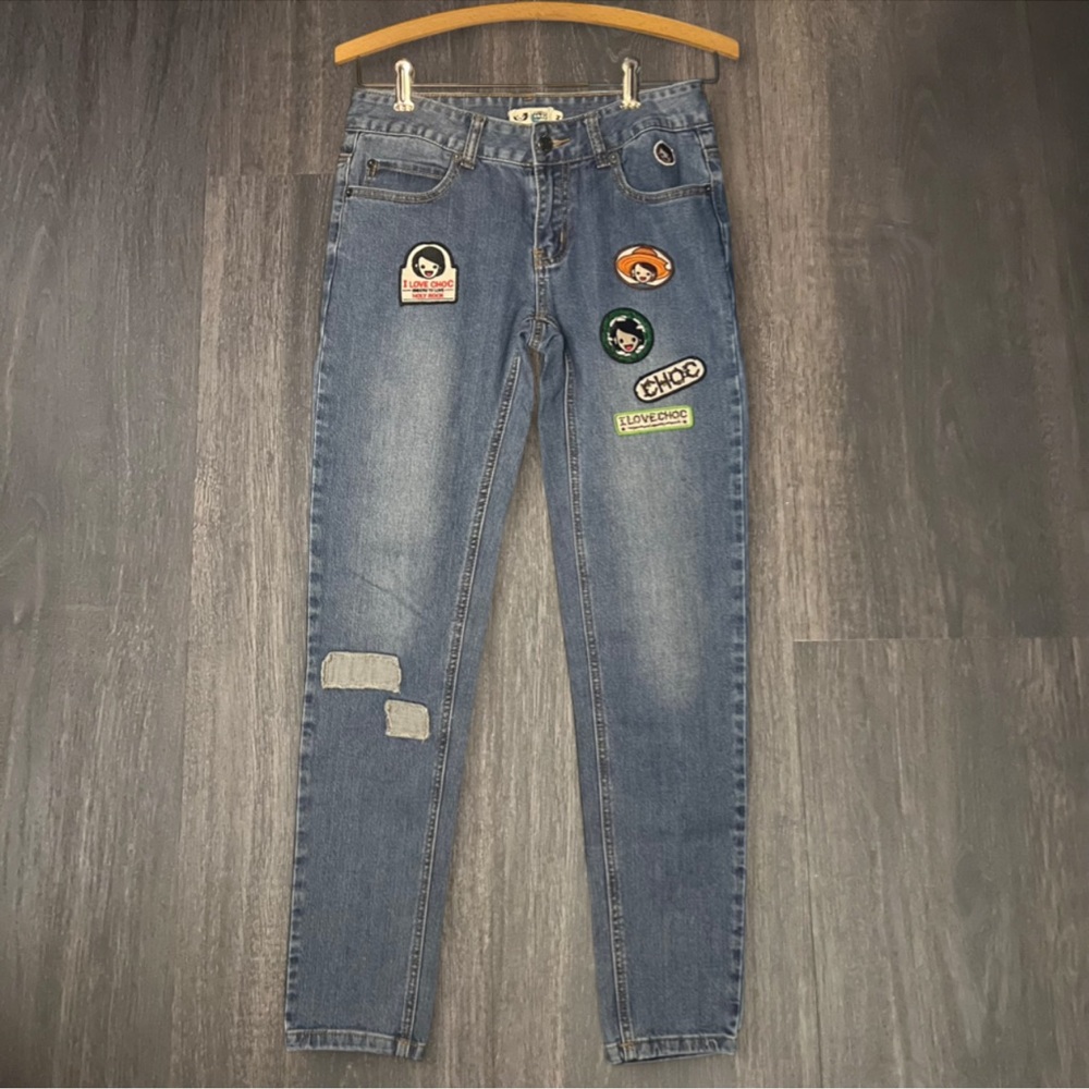 I Love Choc Patch Skinny Jeans | Y2K Denim | Size M